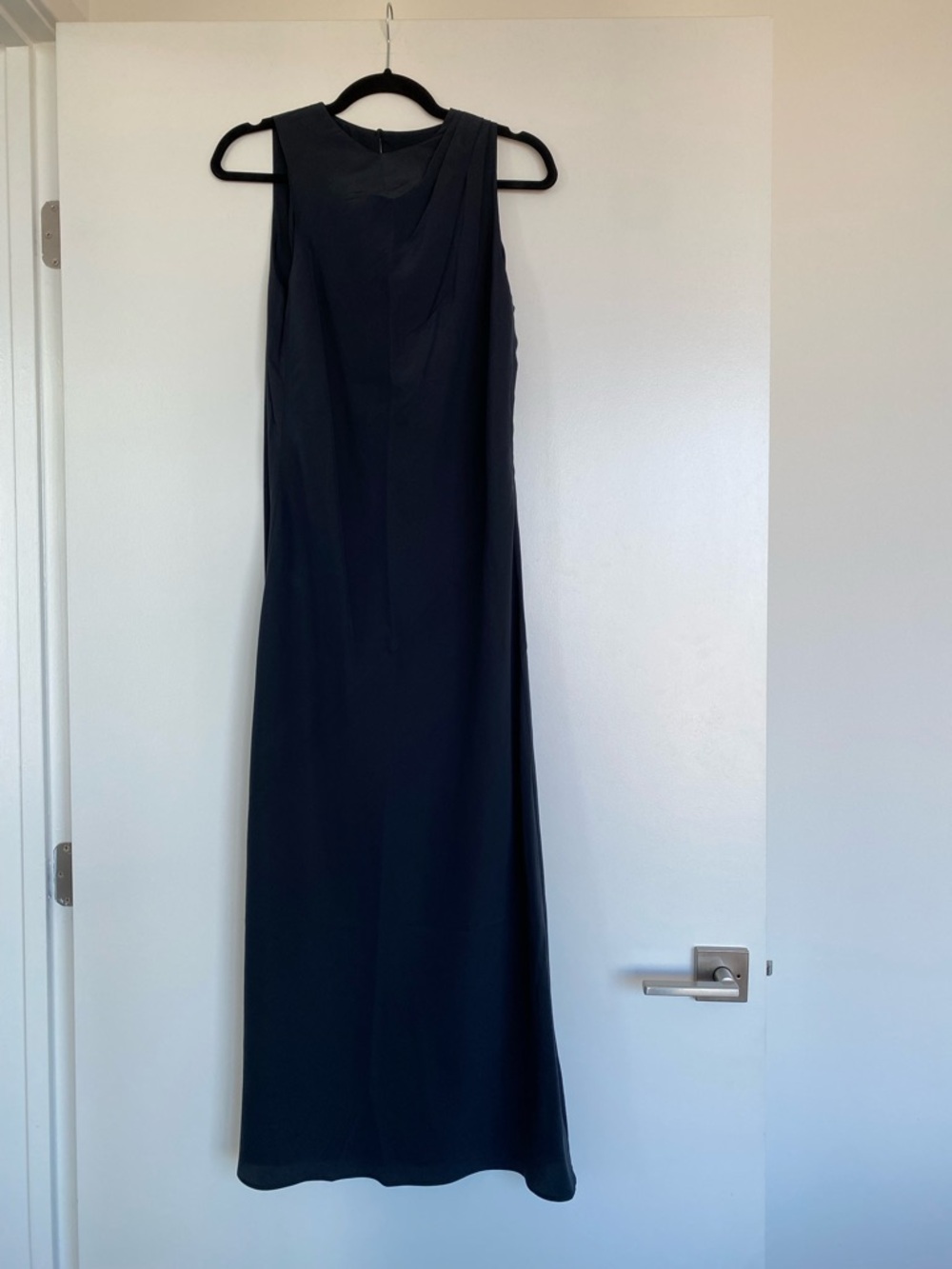 Black Column Maxi Dress - Elegant Simple Silhouette